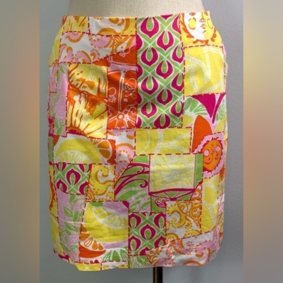 Lilly Pulitzer Dresses & Skirts - Vintage Lilly Pulitzer Women’s Mid Rise Skirt in “Happiest Hour” Sz 4